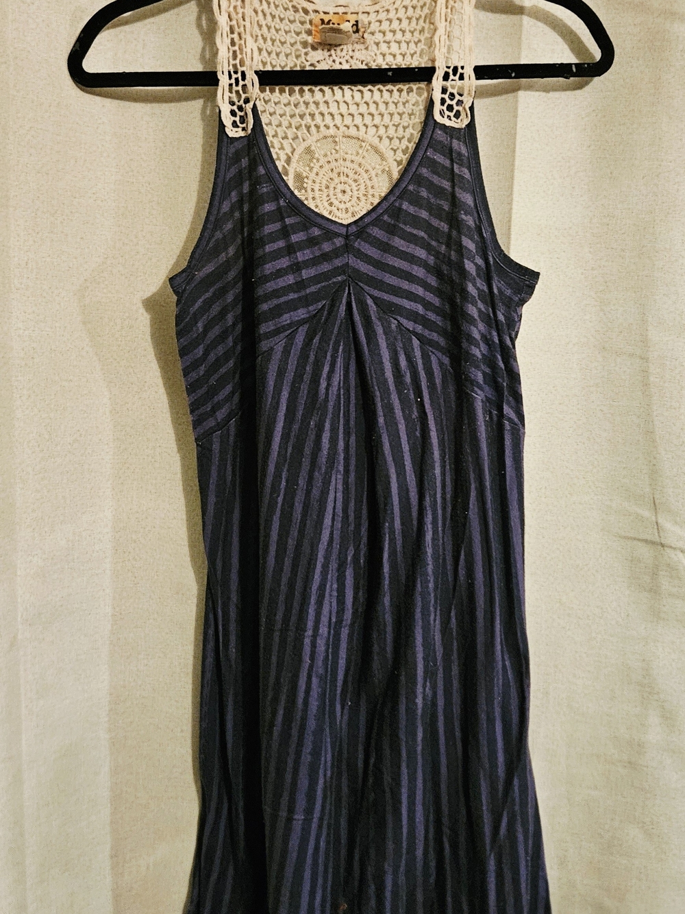 Mudd Navy and Black Striped Midi Dress